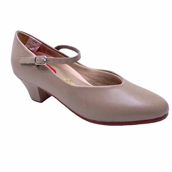 New Caramel Comfort Character Theatre Teens 4 Dance Class Heels Shoes Salsa - Picture 7 of 7
